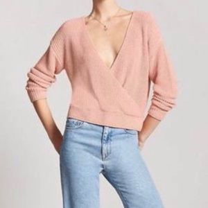 READY TO SHIP Anthropologie NWOT Moon & Madison Mauve/Dusty Pink Wrap Sweater XL